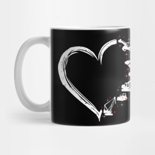 heavy equitment heart shirt Mug